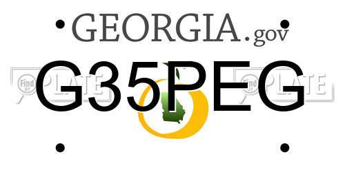 G35PEG Georgia License Plate
