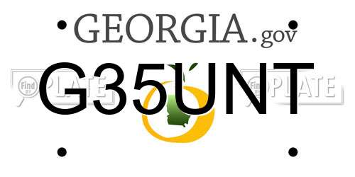G35UNT Georgia License Plate