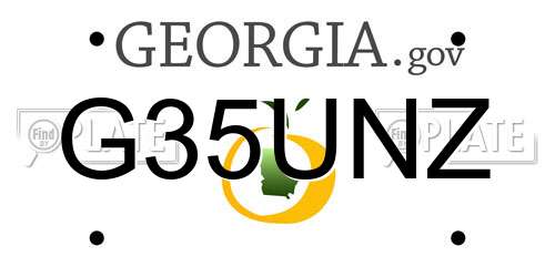 G35UNZ Georgia License Plate