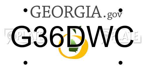 G36DWC Georgia License Plate