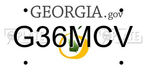 G36MCV Georgia License Plate