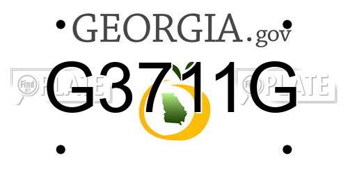 G3711G Georgia License Plate