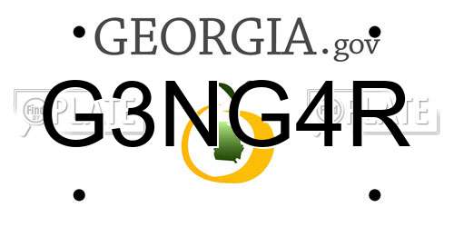 G3NG4R Georgia License Plate