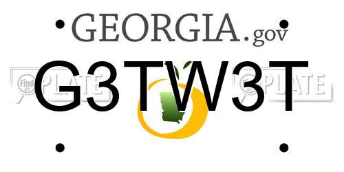 G3TW3T Georgia License Plate