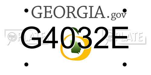 G4032E Georgia License Plate