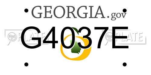 G4037E Georgia License Plate