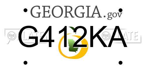 G412KA Georgia License Plate