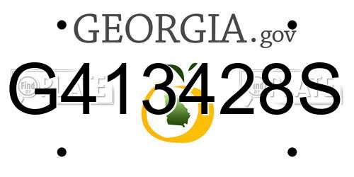 G413428S Georgia License Plate