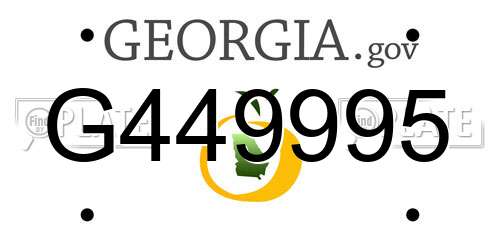 G449995 Georgia License Plate