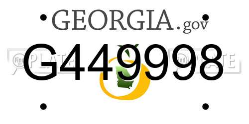 G449998 Georgia License Plate