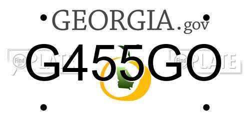G455GO Georgia License Plate