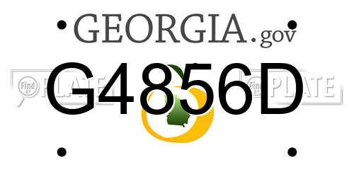 G4856D Georgia License Plate