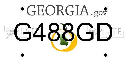 G488GD Georgia License Plate