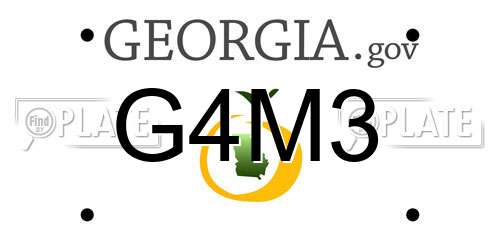 G4M3 Georgia License Plate