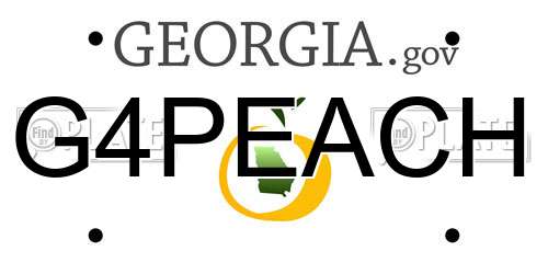 G4PEACH Georgia License Plate