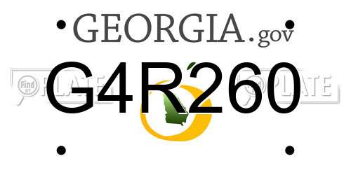 G4R260 Georgia License Plate