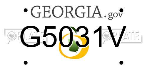 G5031V Georgia License Plate