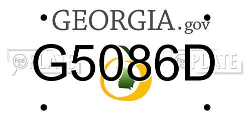 G5086D Georgia License Plate