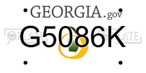 G5086K Georgia License Plate