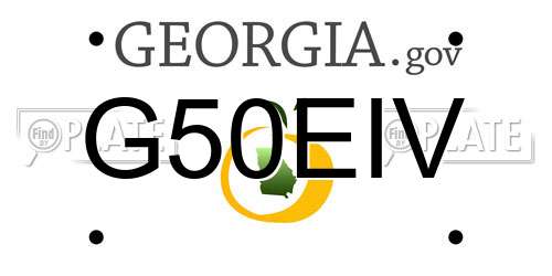 G50EIV Georgia License Plate