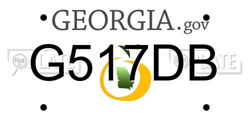 G517DB Georgia License Plate