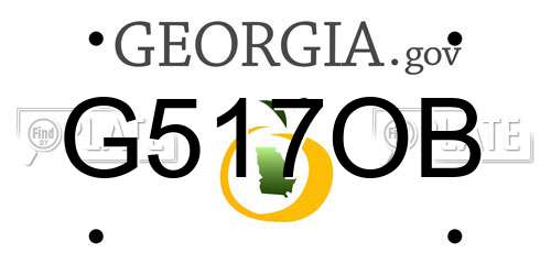 G517OB Georgia License Plate