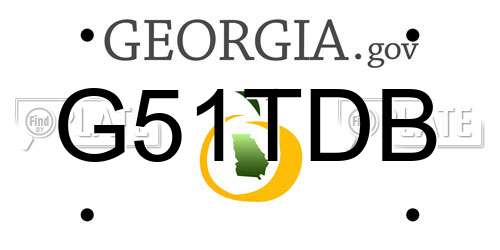 G51TDB Georgia License Plate