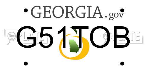 G51TOB Georgia License Plate