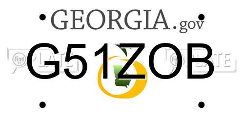 G51ZOB Georgia License Plate