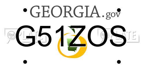 G51ZOS Georgia License Plate