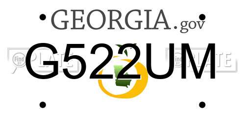 G522UM Georgia License Plate