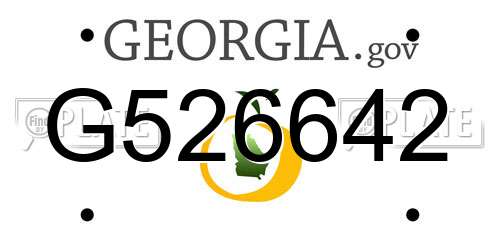 G526642 Georgia License Plate