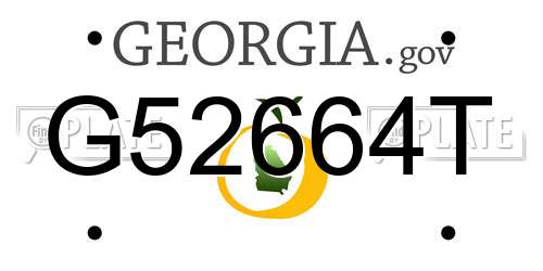 G52664T Georgia License Plate