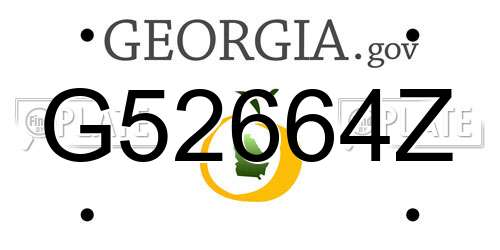 G52664Z Georgia License Plate