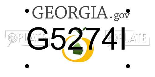 G5274I Georgia License Plate