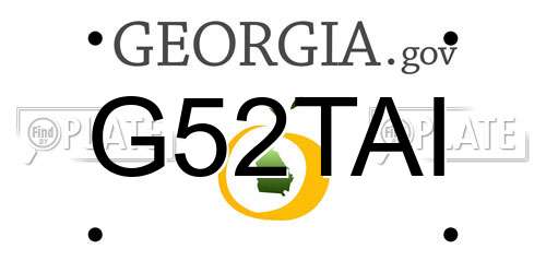 G52TAI Georgia License Plate