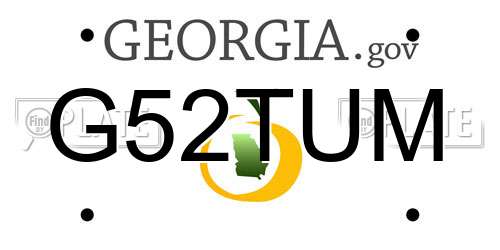 G52TUM Georgia License Plate