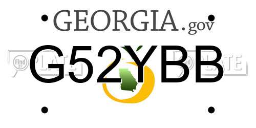 G52YBB Georgia License Plate