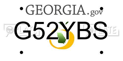 G52YBS Georgia License Plate