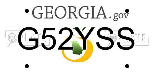 G52YSS Georgia License Plate