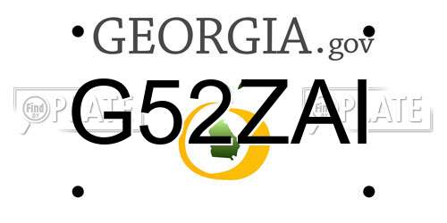 G52ZAI Georgia License Plate