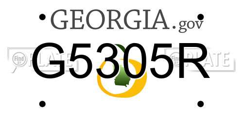 G5305R Georgia License Plate
