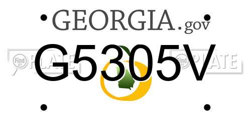 G5305V Georgia License Plate