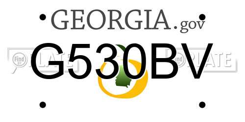 G530BV Georgia License Plate