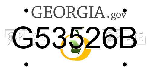 G53526B Georgia License Plate
