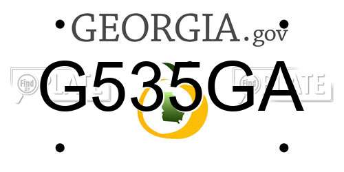 G535GA Georgia License Plate