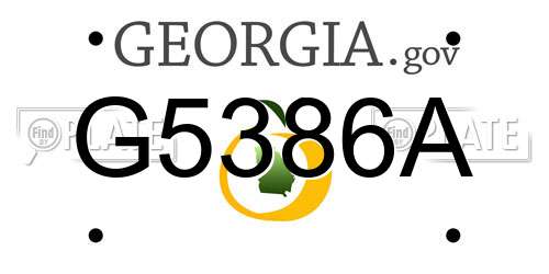 G5386A Georgia License Plate