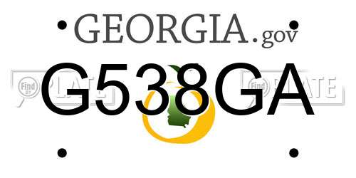 G538GA Georgia License Plate