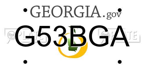 G53BGA Georgia License Plate