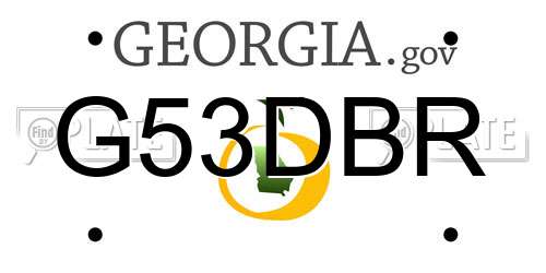 G53DBR Georgia License Plate